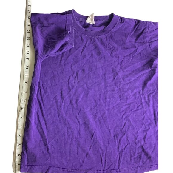 Jerzees‎ Girls Crew Neck T-Shirt Purple Size M 10-12 Short Sleeve Casual Cotton - Picture 6 of 9